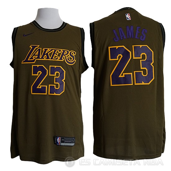 Camiseta Lebron James #23 Los Angeles Lakers Nike Verde - Haga un click en la imagen para cerrar
